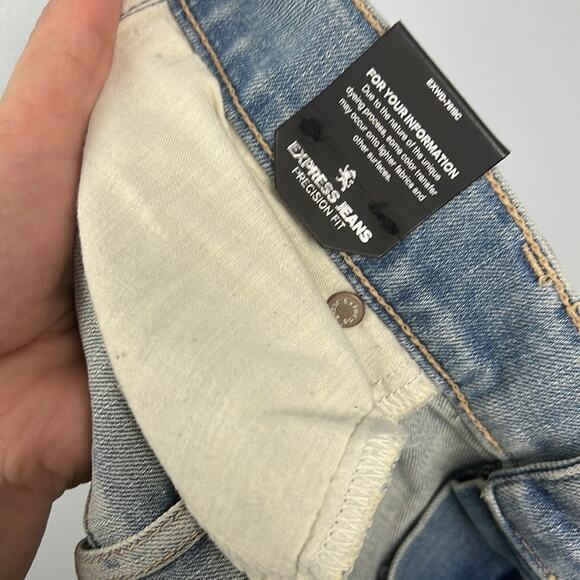 Express Bell crop high rise distressed raw hem hanker crop jeans size 8 - Picture 12 of 12